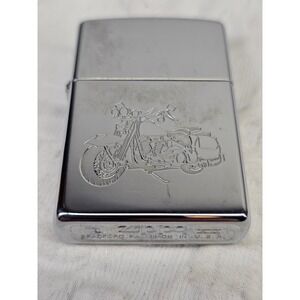 VTG RARE 1999 ZIPPO LIGHTER CHROME ENGRAVED HD HARLEY DAVIDSON MOTORCYCLE